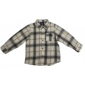 NEW EMMA JEAN girls flannel shirt in cream/ black